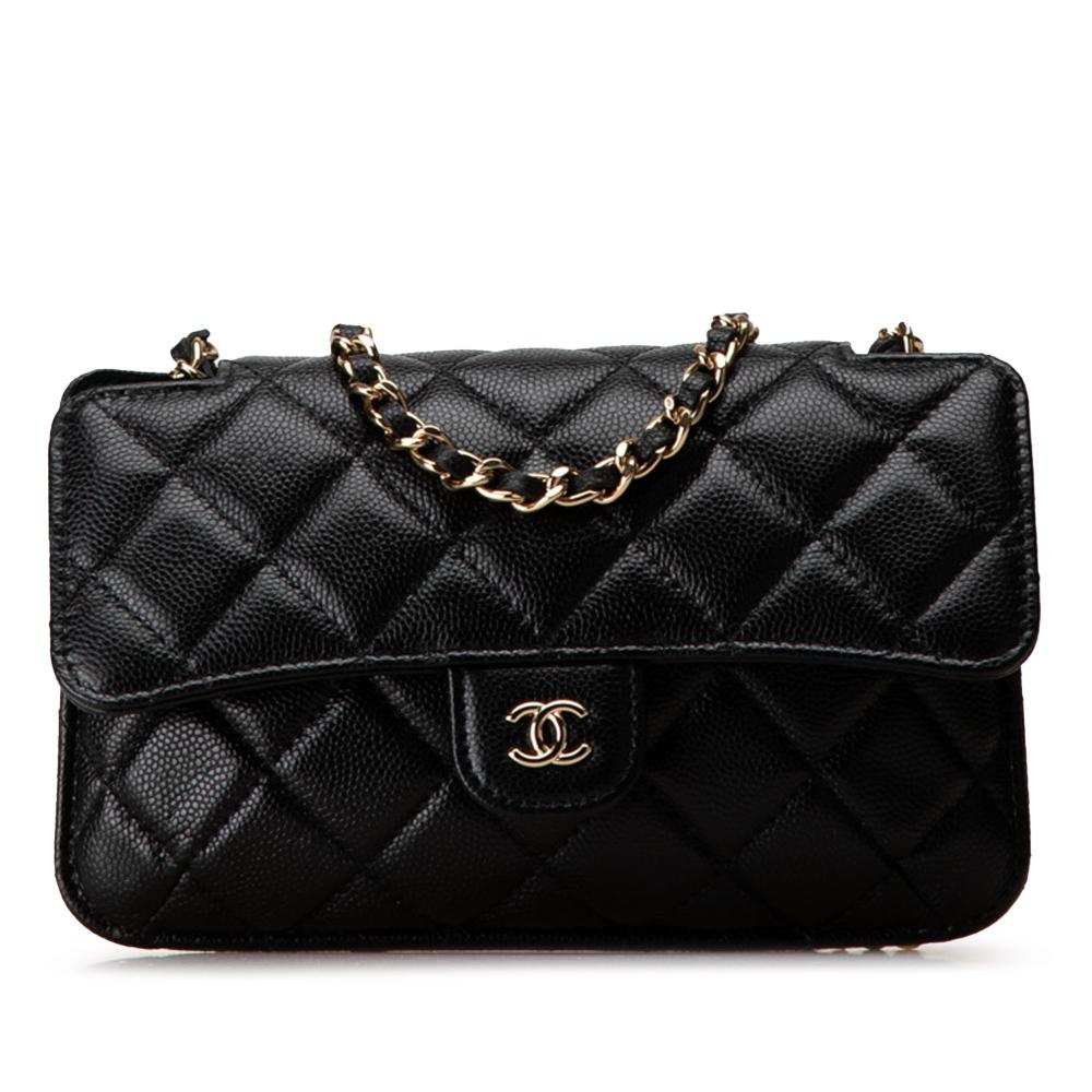 Chanel AB Chanel Black Caviar Leather Leather Nylon Graffiti Foldable Shopping Tote in Caviar Flap Italy