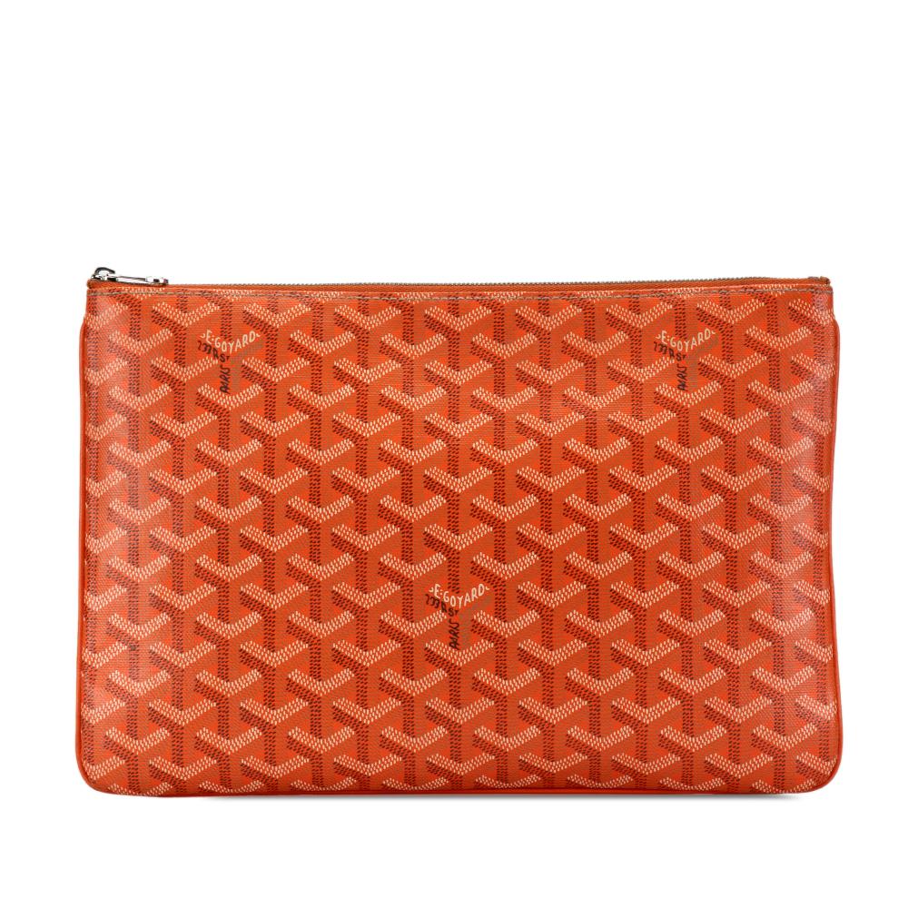 Goyard B Goyard Orange Coated Canvas Fabric Goyardine Senat MM France