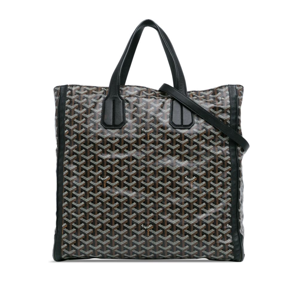 Goyard B Goyard Black Coated Canvas Fabric Goyardine Voltaire France