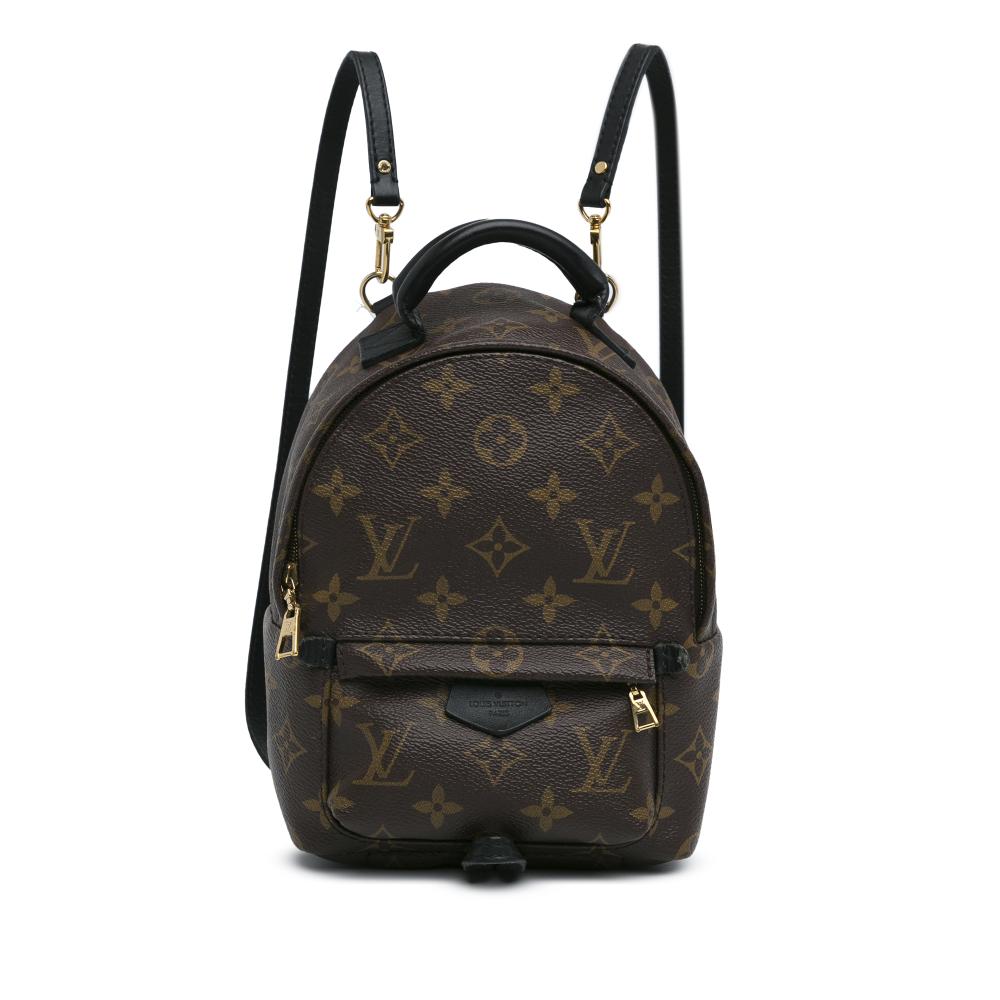 Louis Vuitton B Louis Vuitton Brown with Black Monogram Canvas Canvas Monogram Mini Palm Springs France