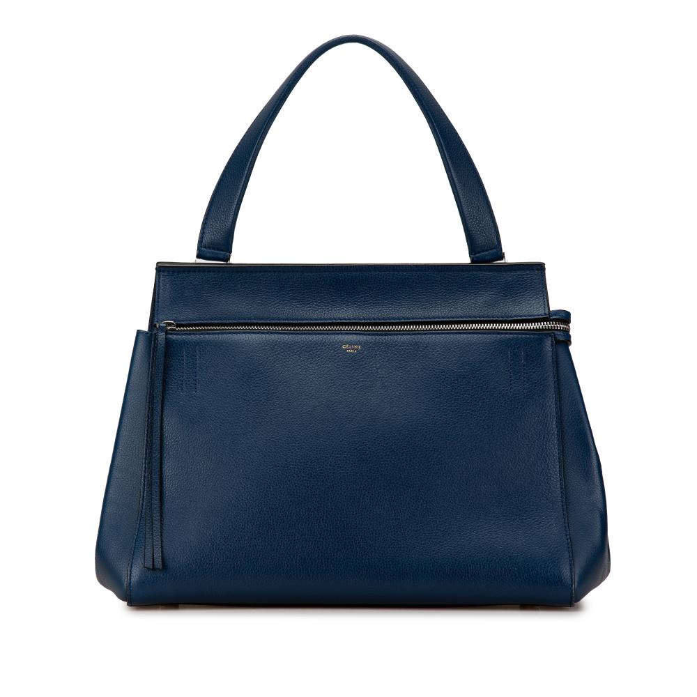 Celine B Celine Blue Calf Leather Medium Edge Handbag Italy