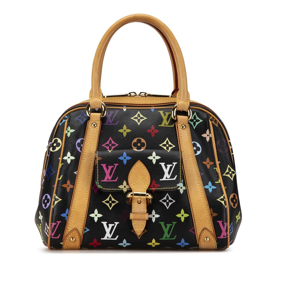 Louis Vuitton B Louis Vuitton Black Monogram Multicolore Canvas Canvas Monogram Multicolore Priscilla France