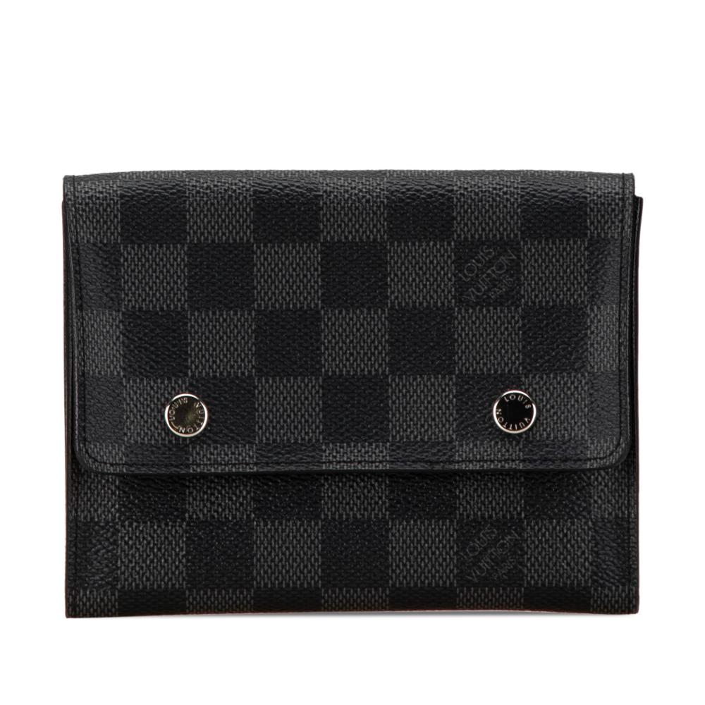 Louis Vuitton AB Louis Vuitton Black Damier Canvas Canvas Damier Graphite Compact Modulable Wallet France