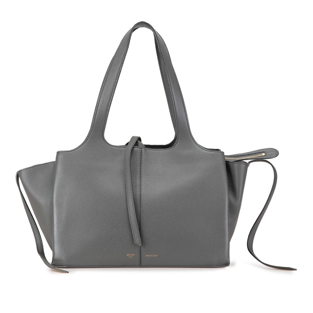 Celine B Celine Gray Calf Leather Small Trifold Tote Italy