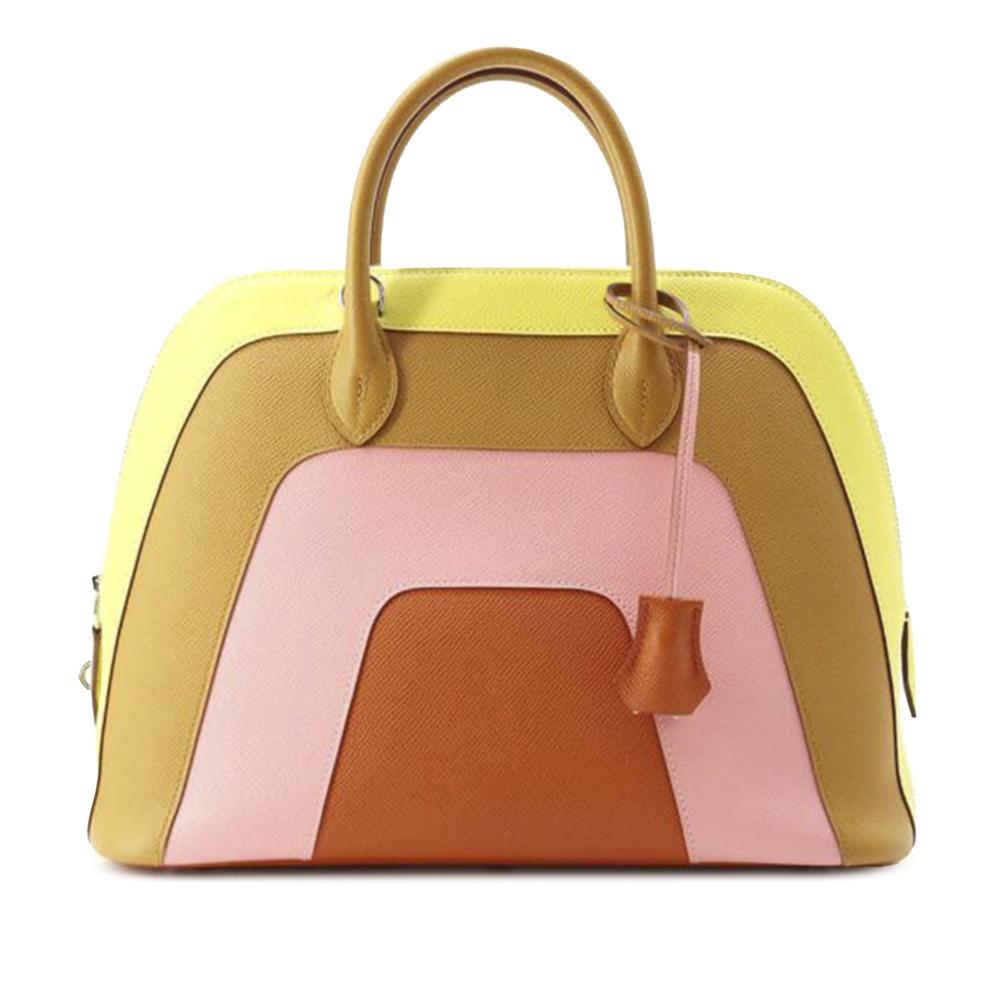 Hermès AB Hermès Brown Calf Leather Rainbow Epsom 1923 Bolide 30 France