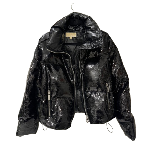 Michael Kors black sequined down jacket