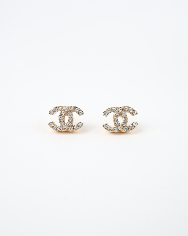 Chanel Coco Mark Rhinestone Earrings