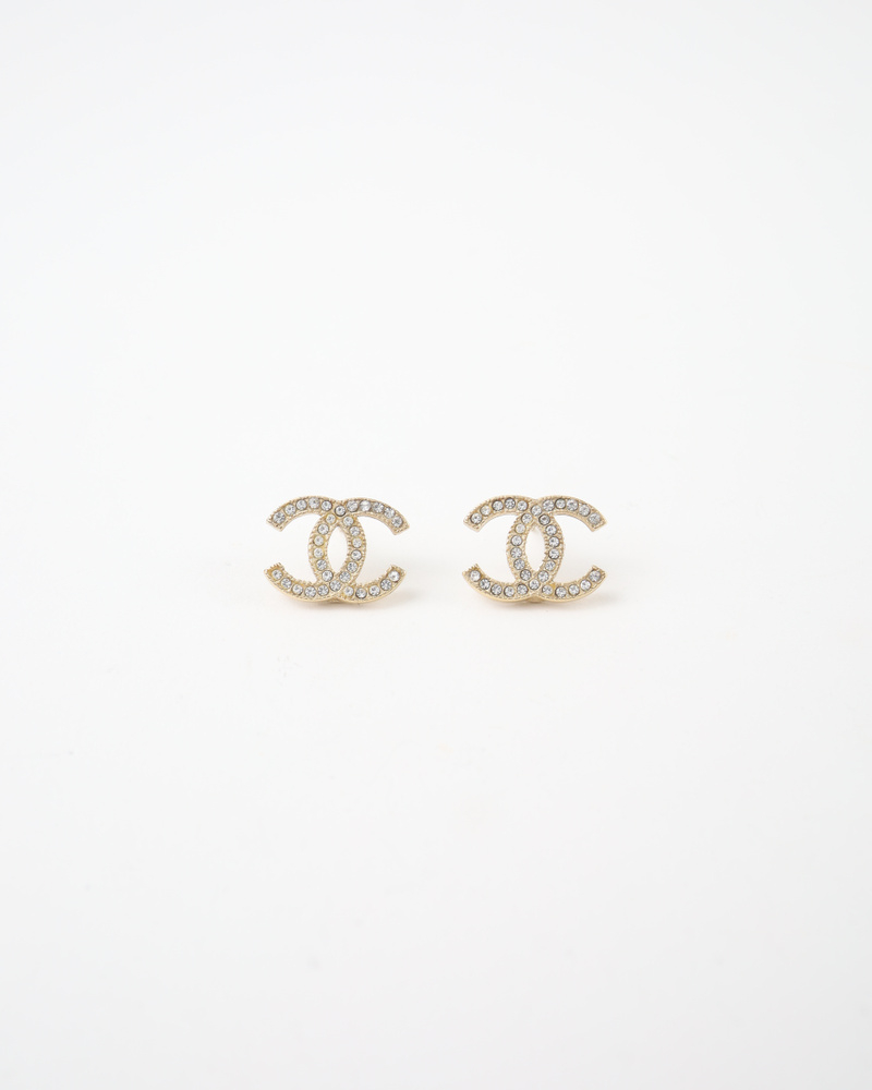 Chanel Coco Mark Rhinestone Earrings