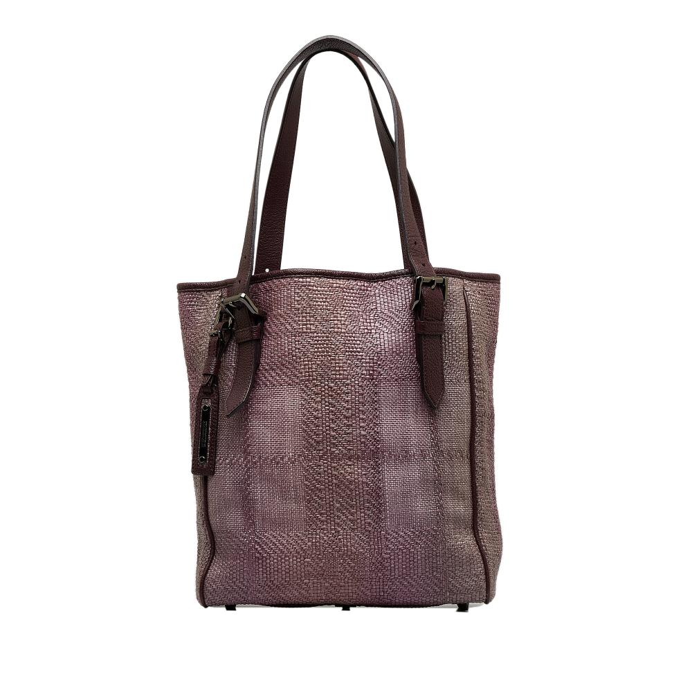 Burberry B Burberry Purple Canvas Fabric Woven Tote China