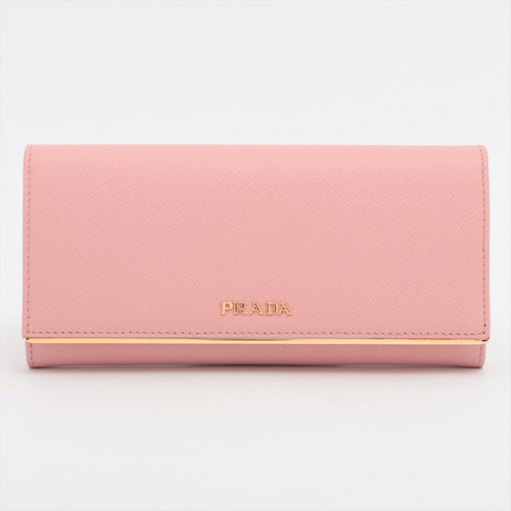 Prada Long Wallet Wallet Saffiano Leather Pink