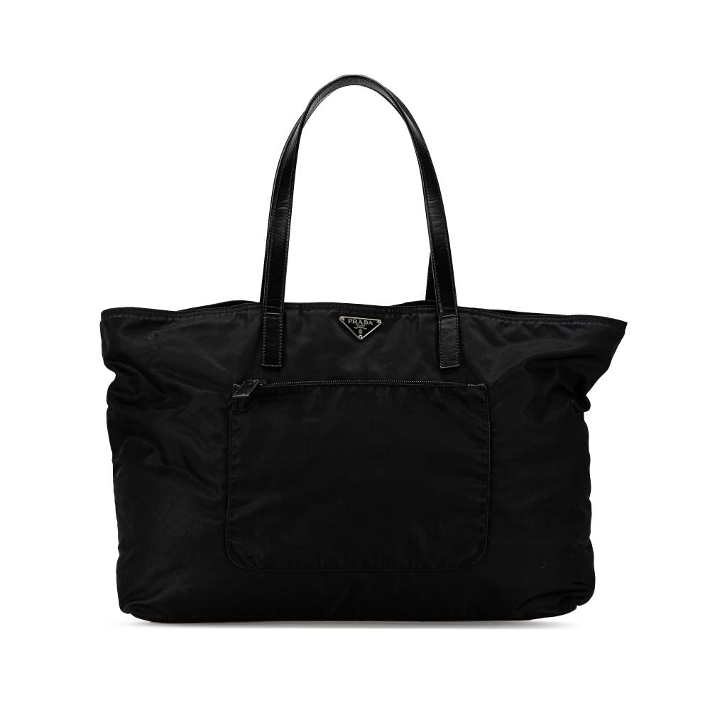 Prada B Prada Black Nylon Fabric Tessuto Tote Italy