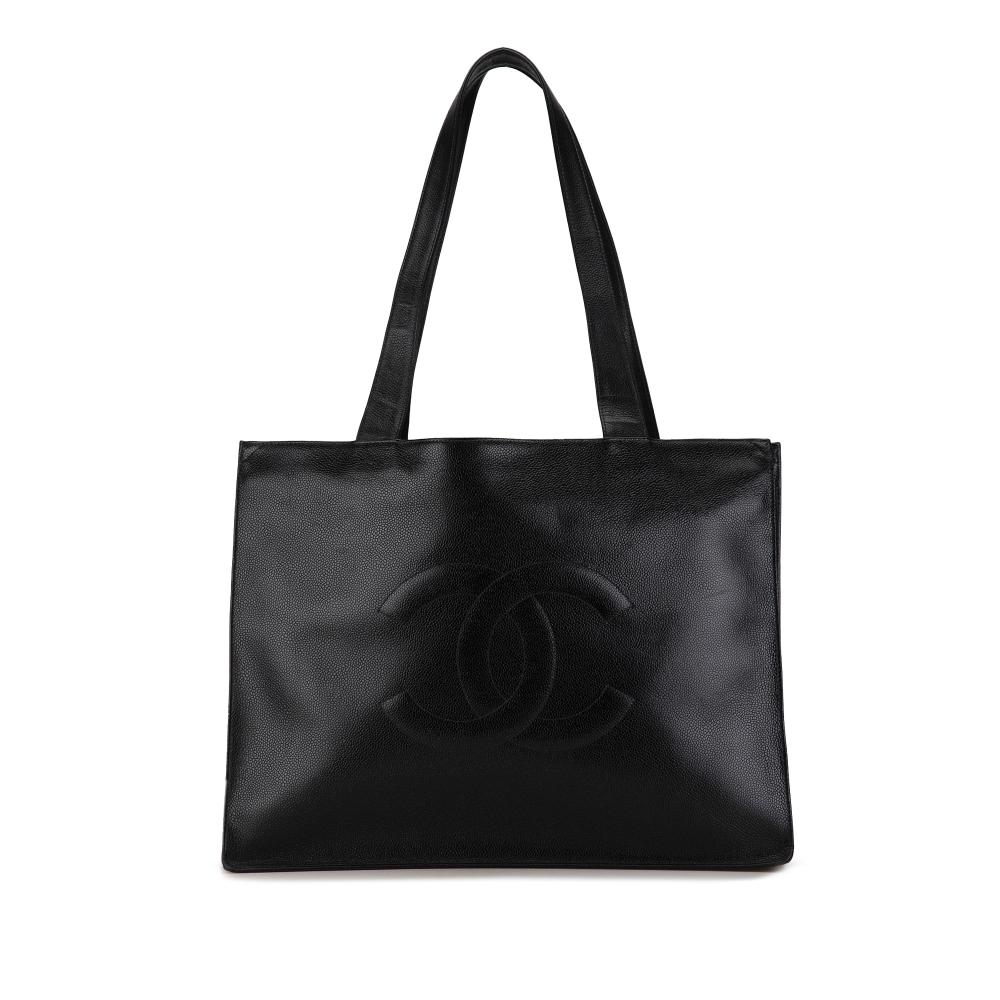 Chanel B Chanel Black Caviar Leather Leather Caviar CC Tote Bag France