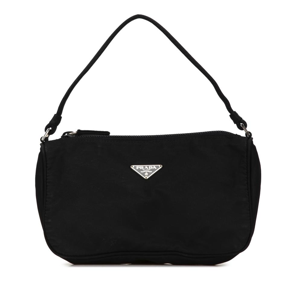 Prada B Prada Black Nylon Fabric Tessuto Shoulder Bag Italy