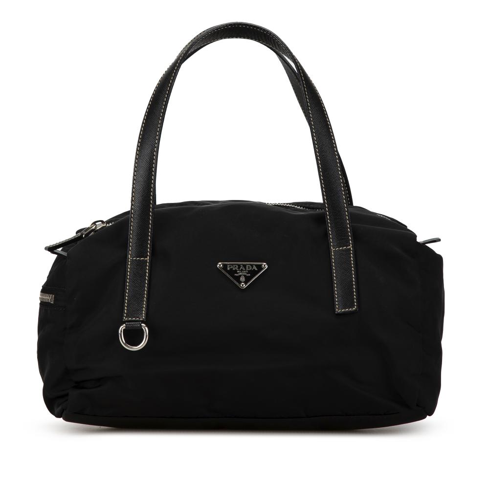 Prada B Prada Black Nylon Fabric Tessuto Handbag Italy