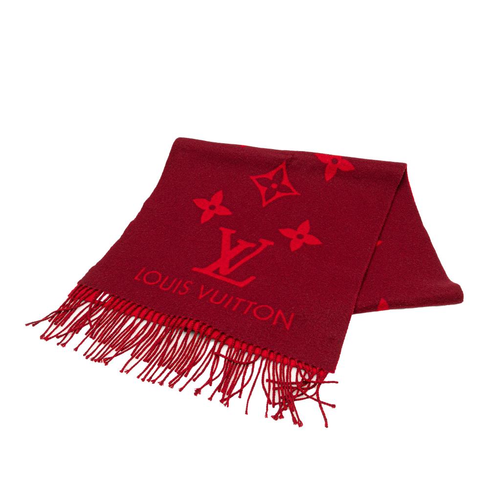 Louis Vuitton AB Louis Vuitton Red Wool Fabric Reykjavik Cashmere Scarf United Kingdom