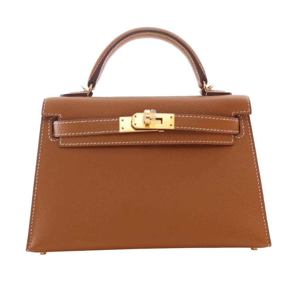 Hermès AB Hermès Brown Calf Leather Mini Epsom Kelly Sellier 20 France