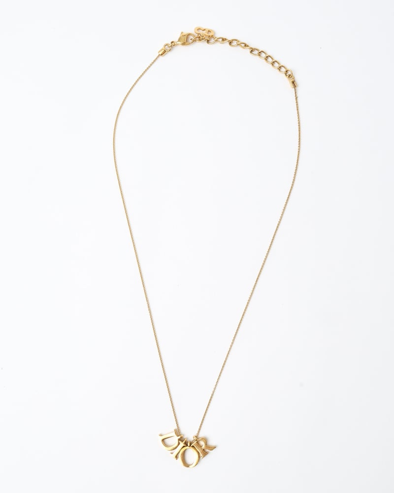 Christian Dior Logo Charm Necklace