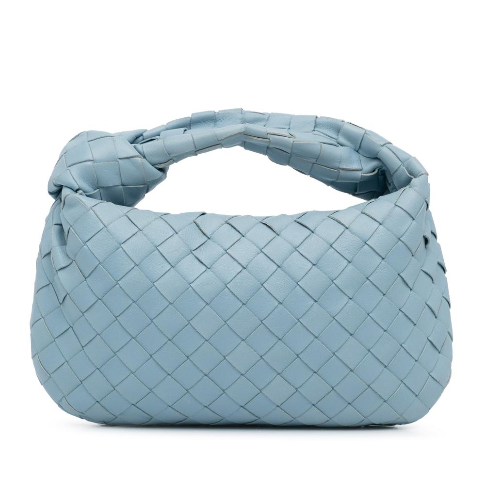 Bottega Veneta B Bottega Veneta Blue Light Blue Nappa Leather Leather Mini Nappa Intrecciato Jodie Italy