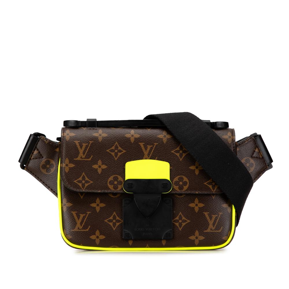 Louis Vuitton AB Louis Vuitton Brown with Green Lime Monogram Canvas Canvas Monogram Macassar S Lock Sling Spain