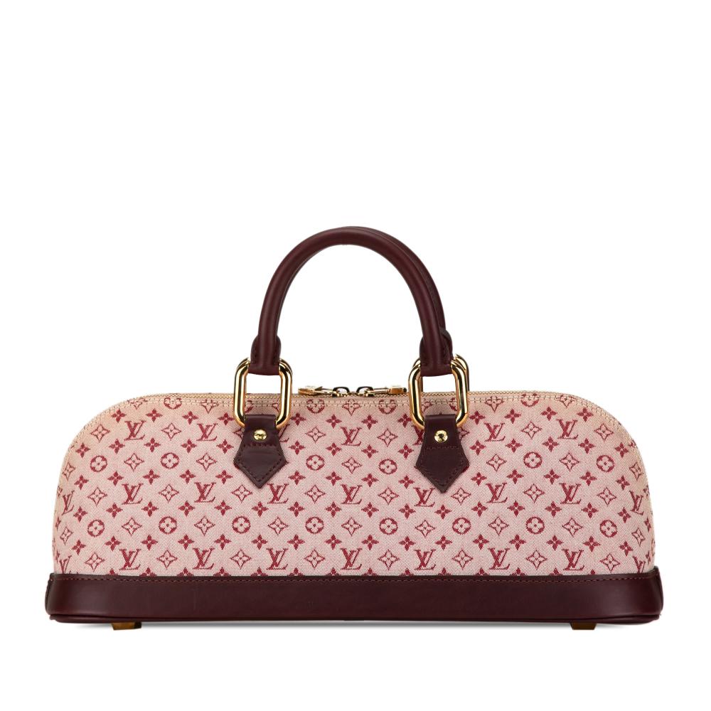 Louis Vuitton AB Louis Vuitton Red Cotton Fabric Monogram Mini Lin Alma Horizontal France