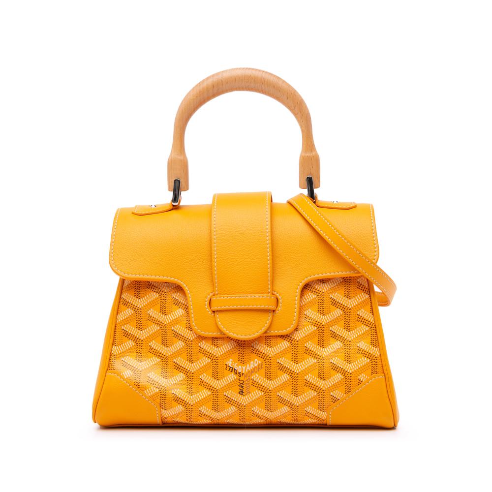 Goyard AB Goyard Yellow Coated Canvas Fabric Mini Goyardine Saigon Souple France