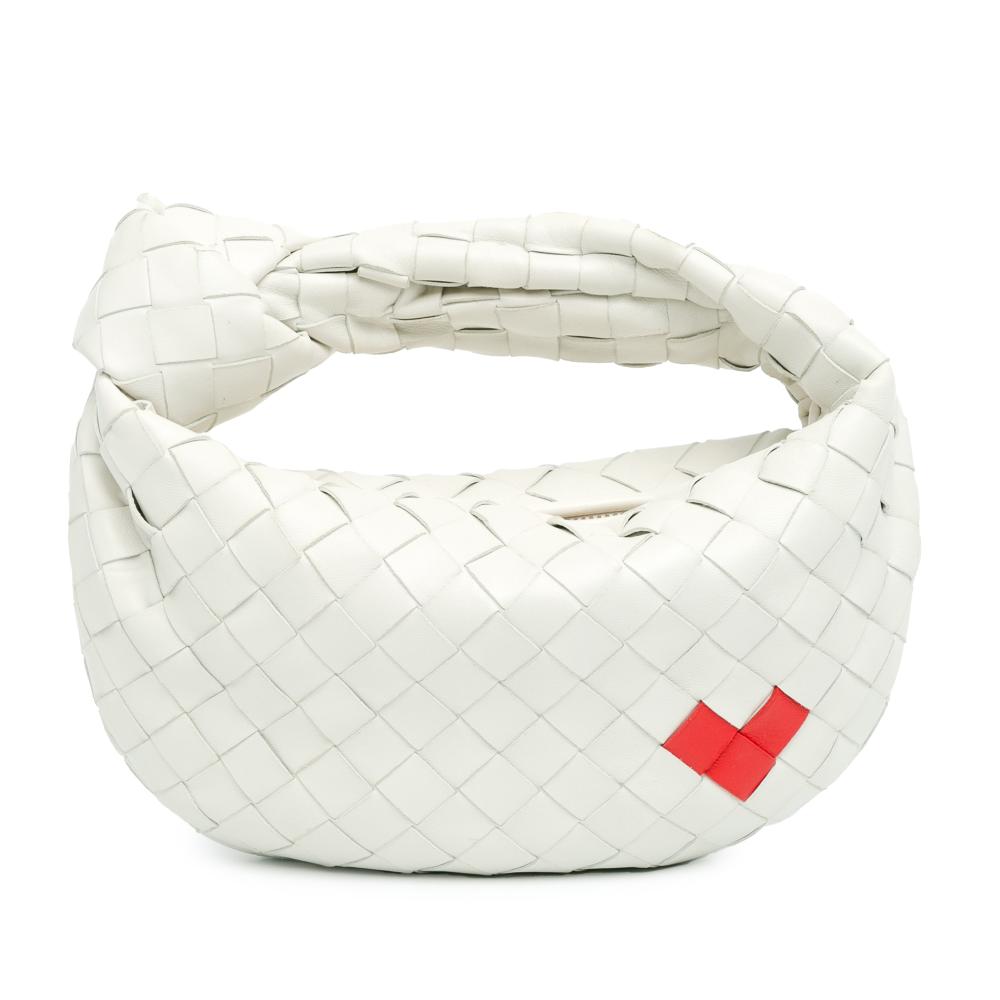 Bottega Veneta AB Bottega Veneta White Nappa Leather Leather Mini Nappa Intrecciato Heart Jodie Italy