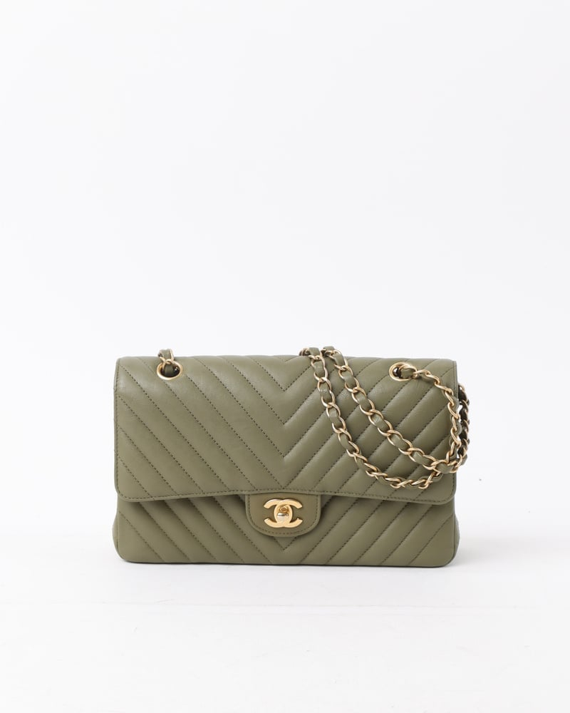 Chanel Medium Chevron Double Flap Bag