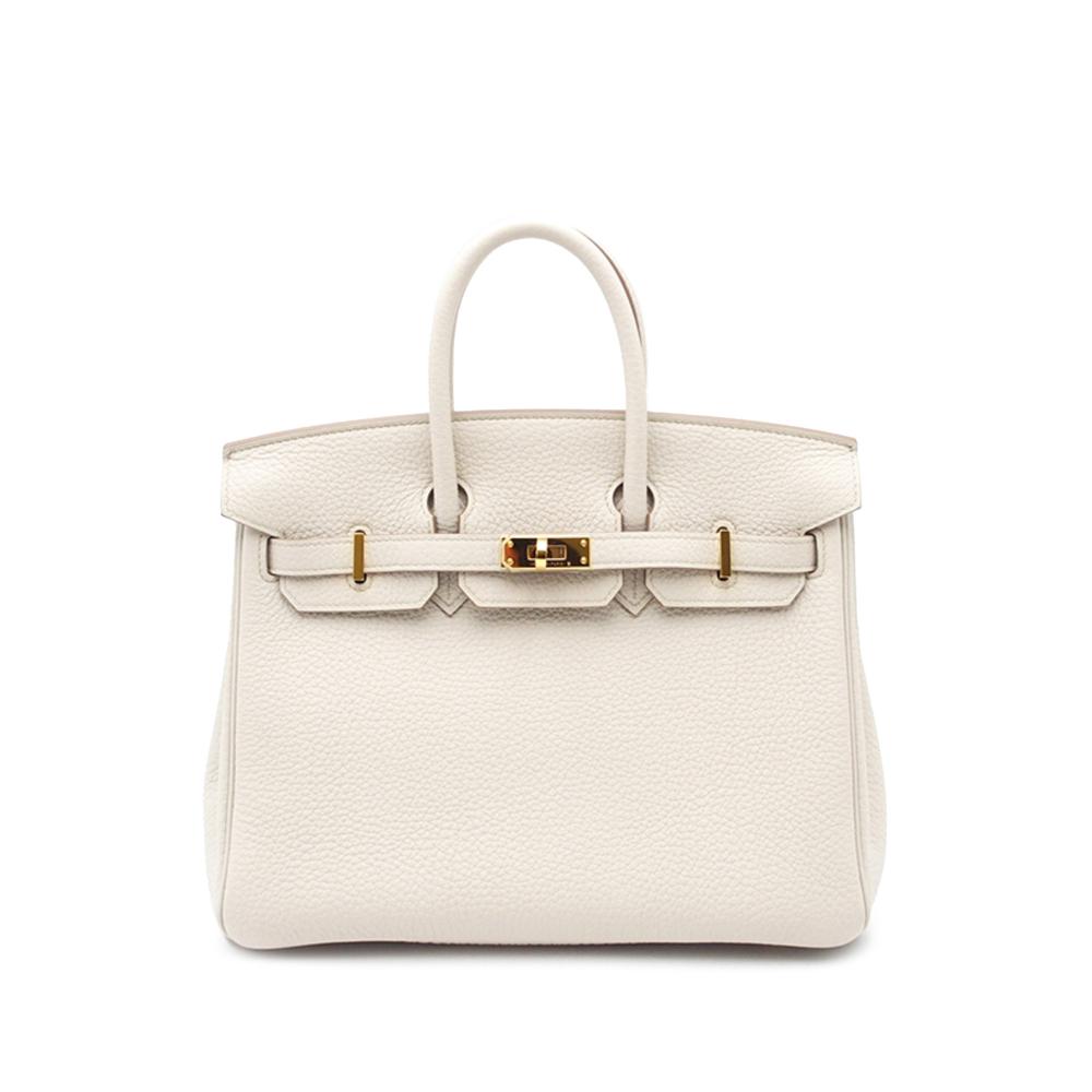 Hermès A Hermès White Pearl Calf Leather Togo Birkin Retourne 25 France