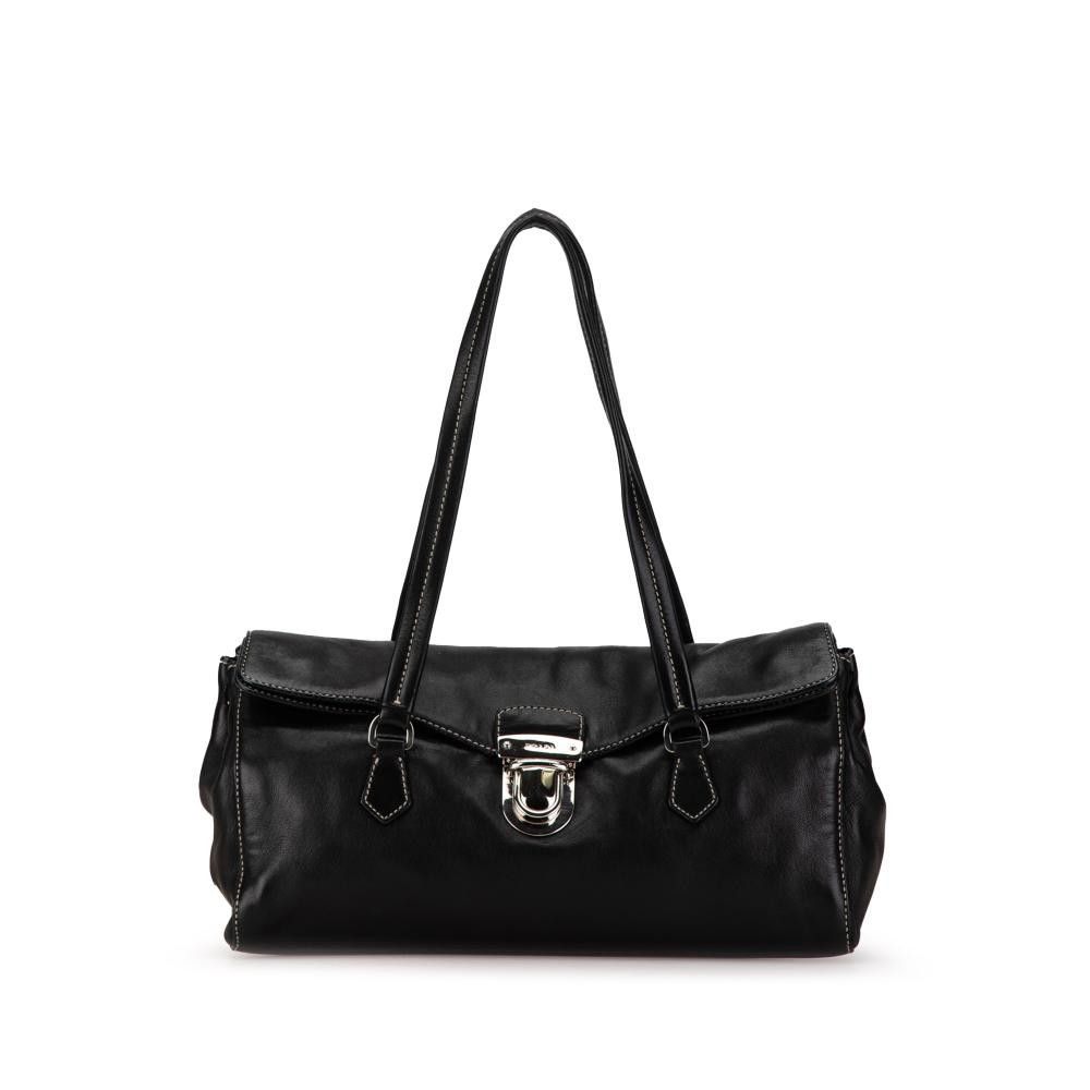 Prada B Prada Black Calf Leather Easy Shoulder Bag Italy