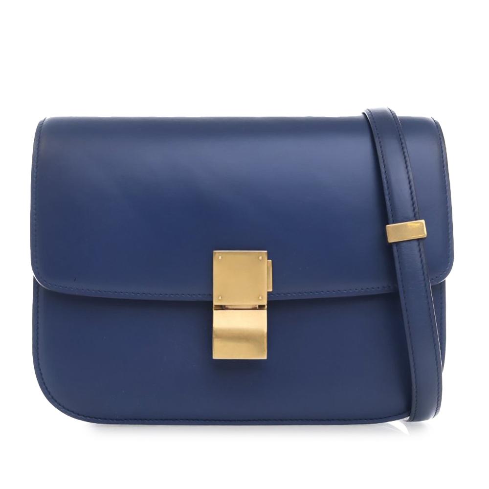 Celine B Celine Blue Calf Leather Medium Classic Box Italy