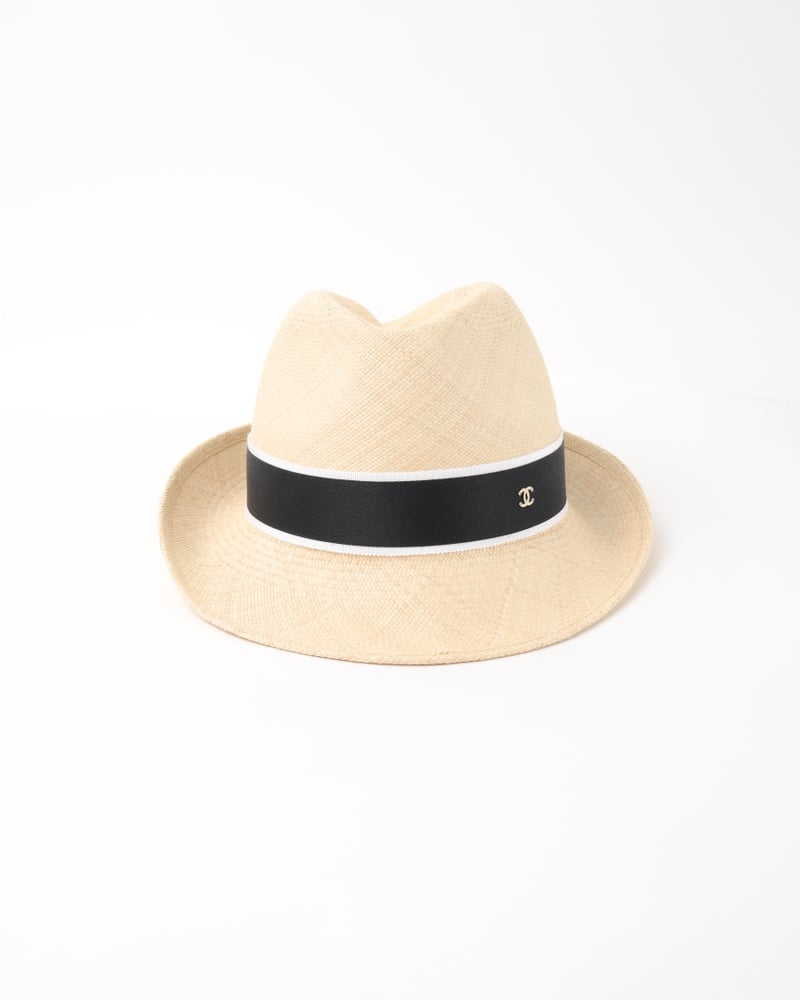 Chanel Cruise Straw Fedora M Hat