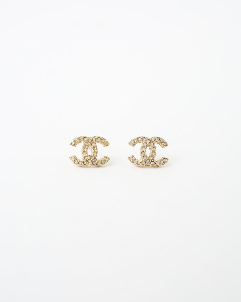 Chanel CC Rhinestone Earrings