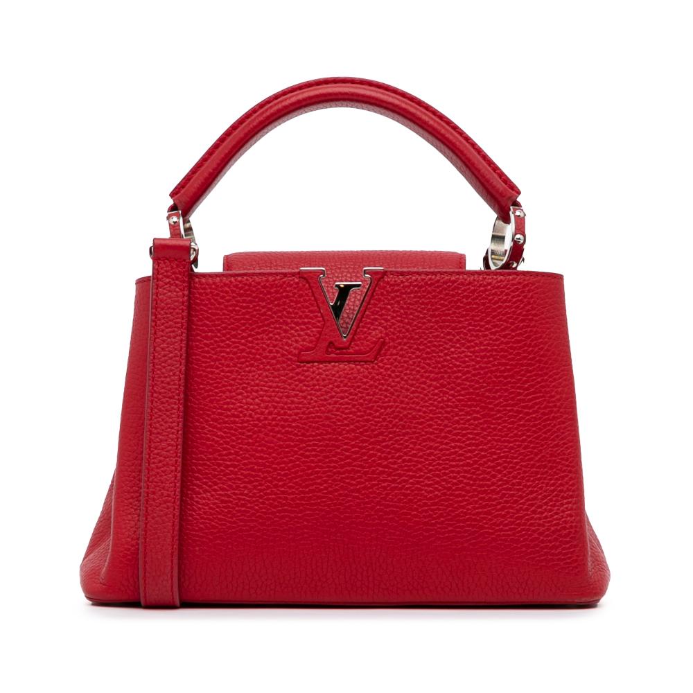 Louis Vuitton AB Louis Vuitton Red Calf Leather Taurillon Capucines BB France