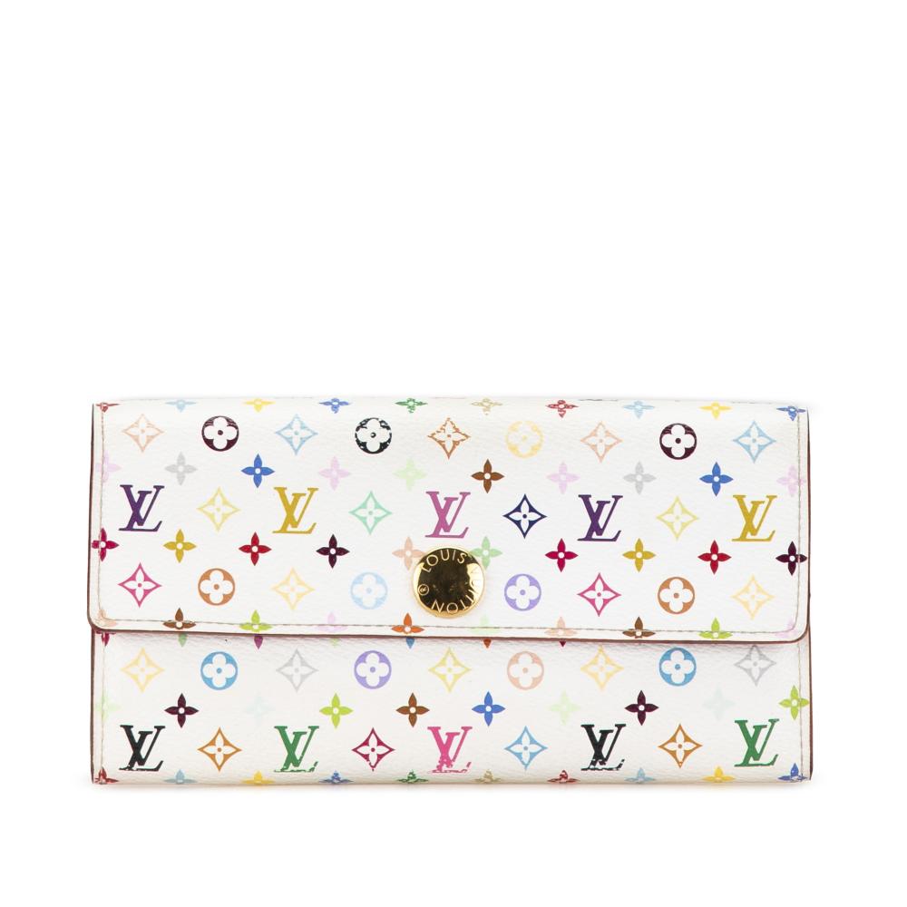 Louis Vuitton White Monogram Multicolore Canvas Canvas Monogram Multicolore Sarah Long Wallet Spain