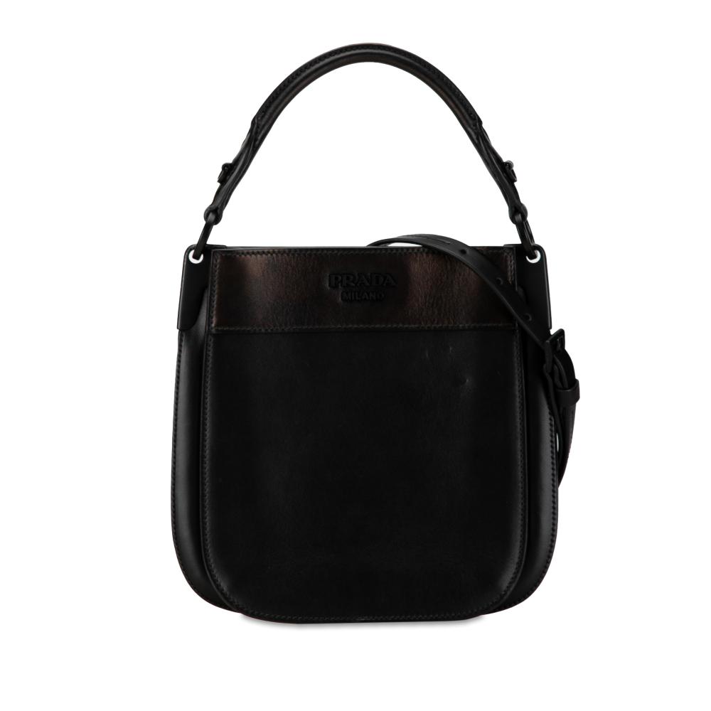 Prada B Prada Black Calf Leather Small City Margit Bag Italy