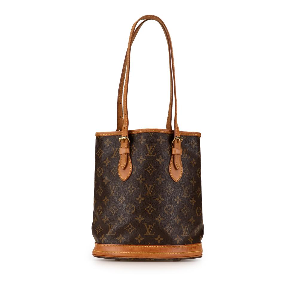 Louis Vuitton B Louis Vuitton Brown Monogram Canvas Canvas Monogram Petit Bucket France