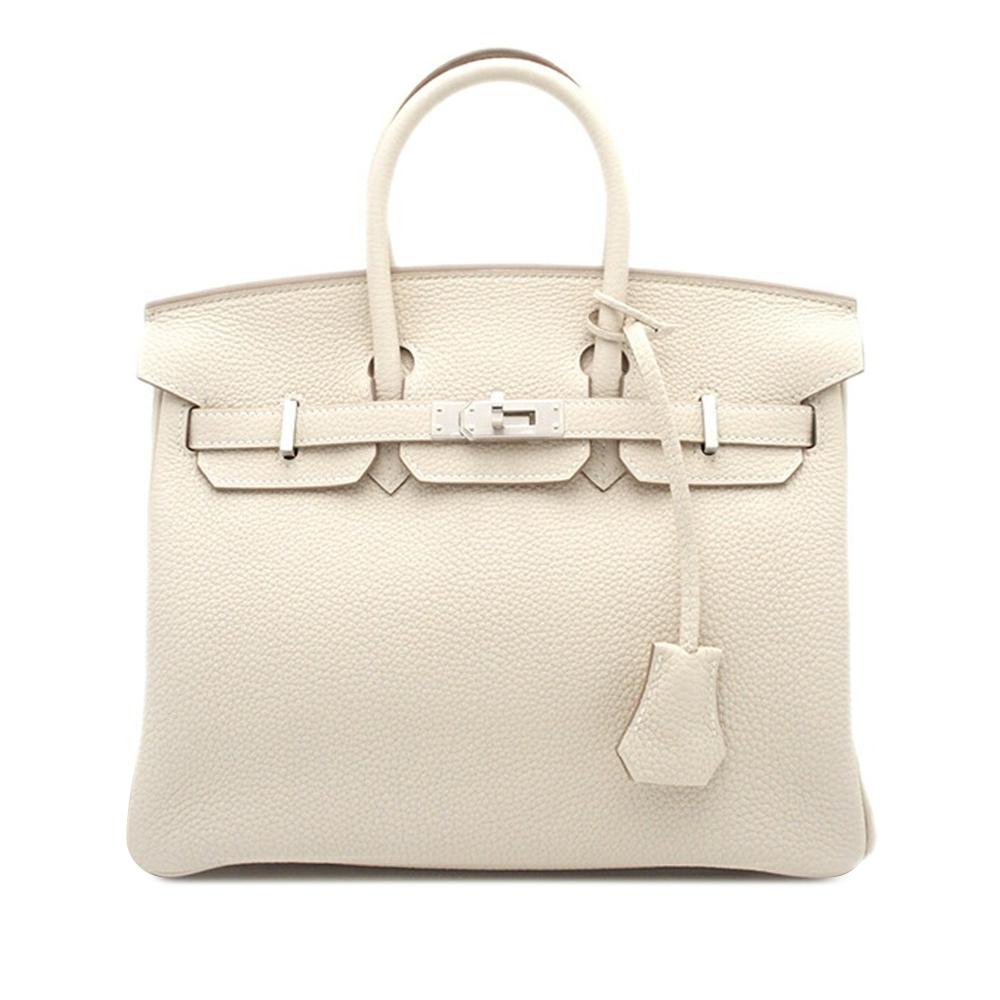 Hermès A Hermès White Ivory Calf Leather Togo Birkin Retourne 25 France