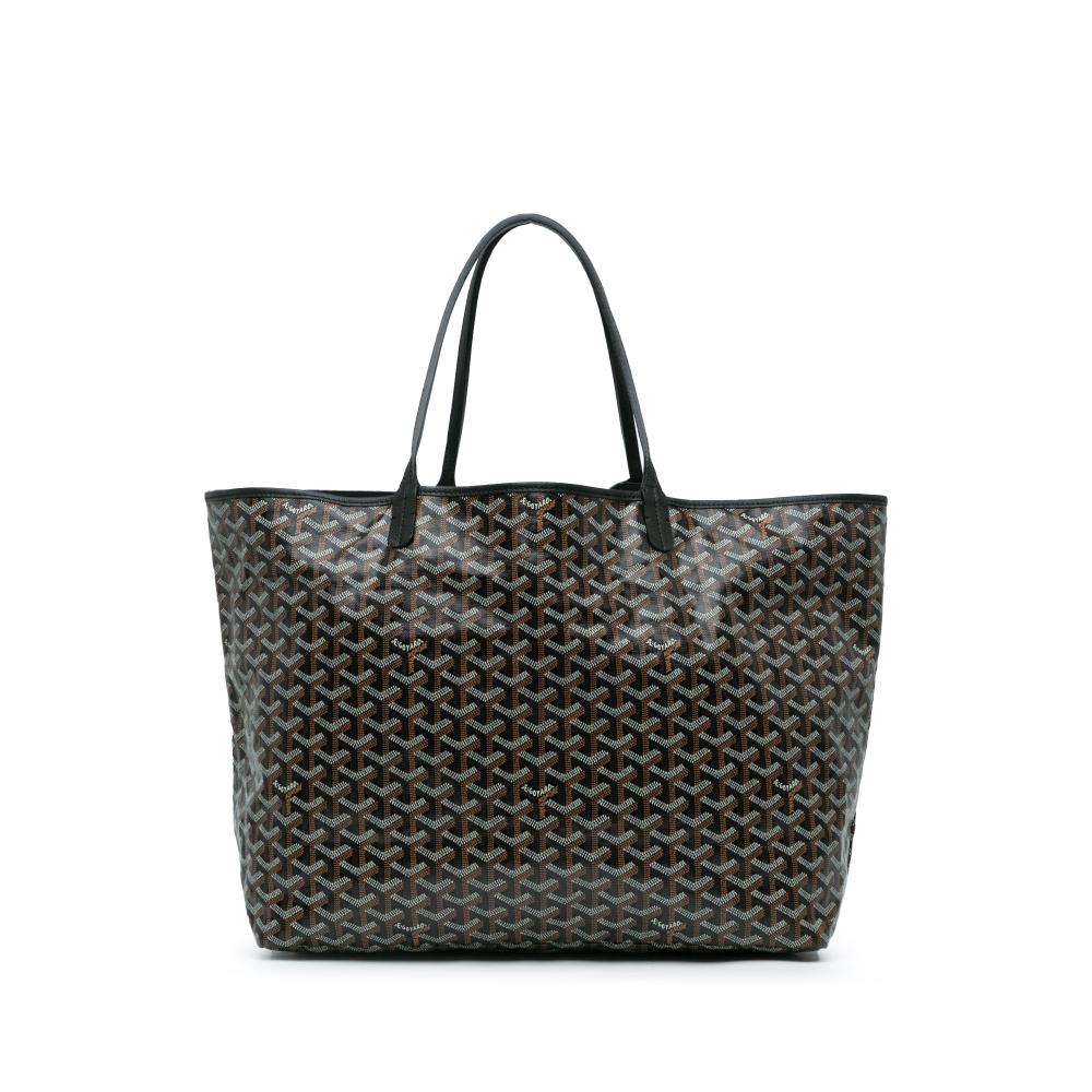 Goyard B Goyard Black Coated Canvas Fabric Goyardine Saint Louis GM France