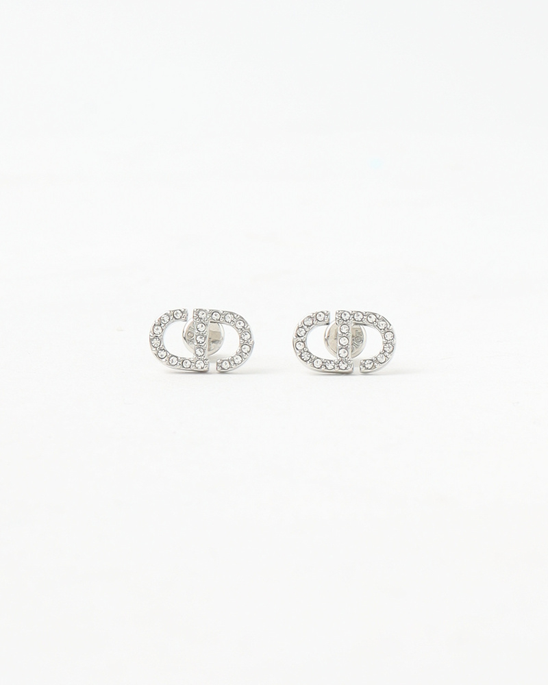 Christian Dior Petit CD Rhinestone Earrings