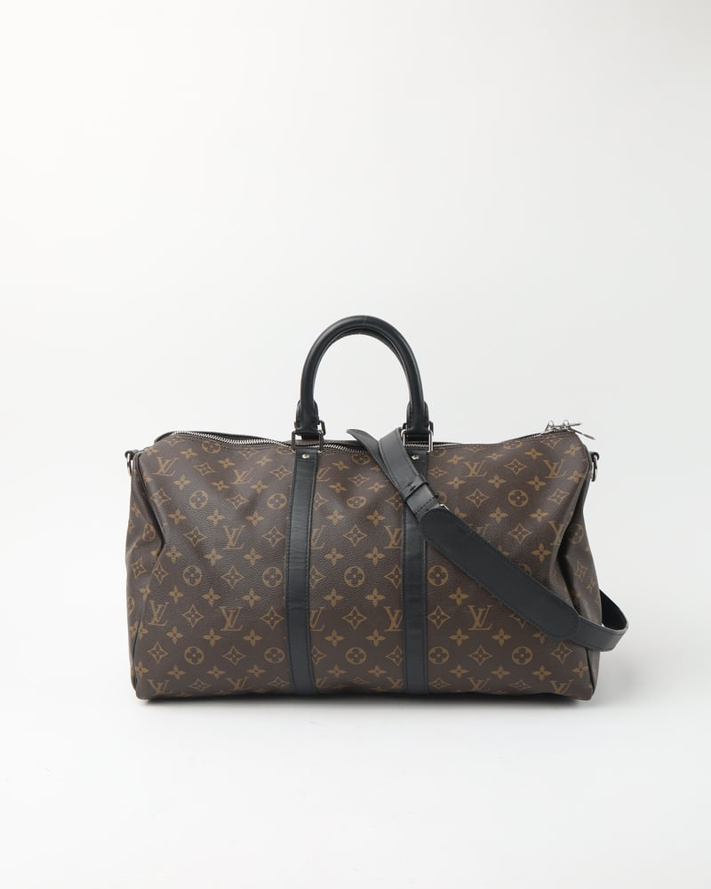 Louis Vuitton Keepall Bandoulière 45 Monogram Macassar Weekend Bag