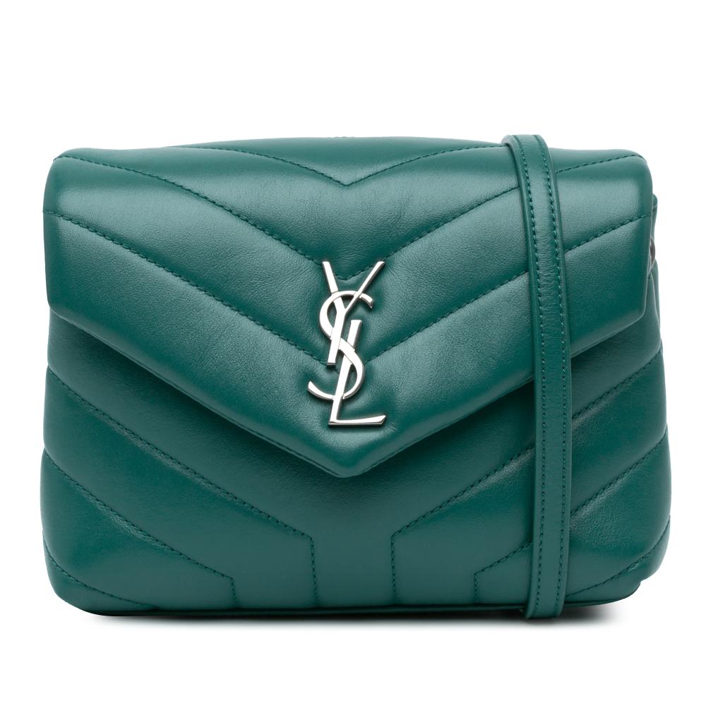 Saint Laurent B Saint Laurent Green Calf Leather Toy LouLou Crossbody Italy