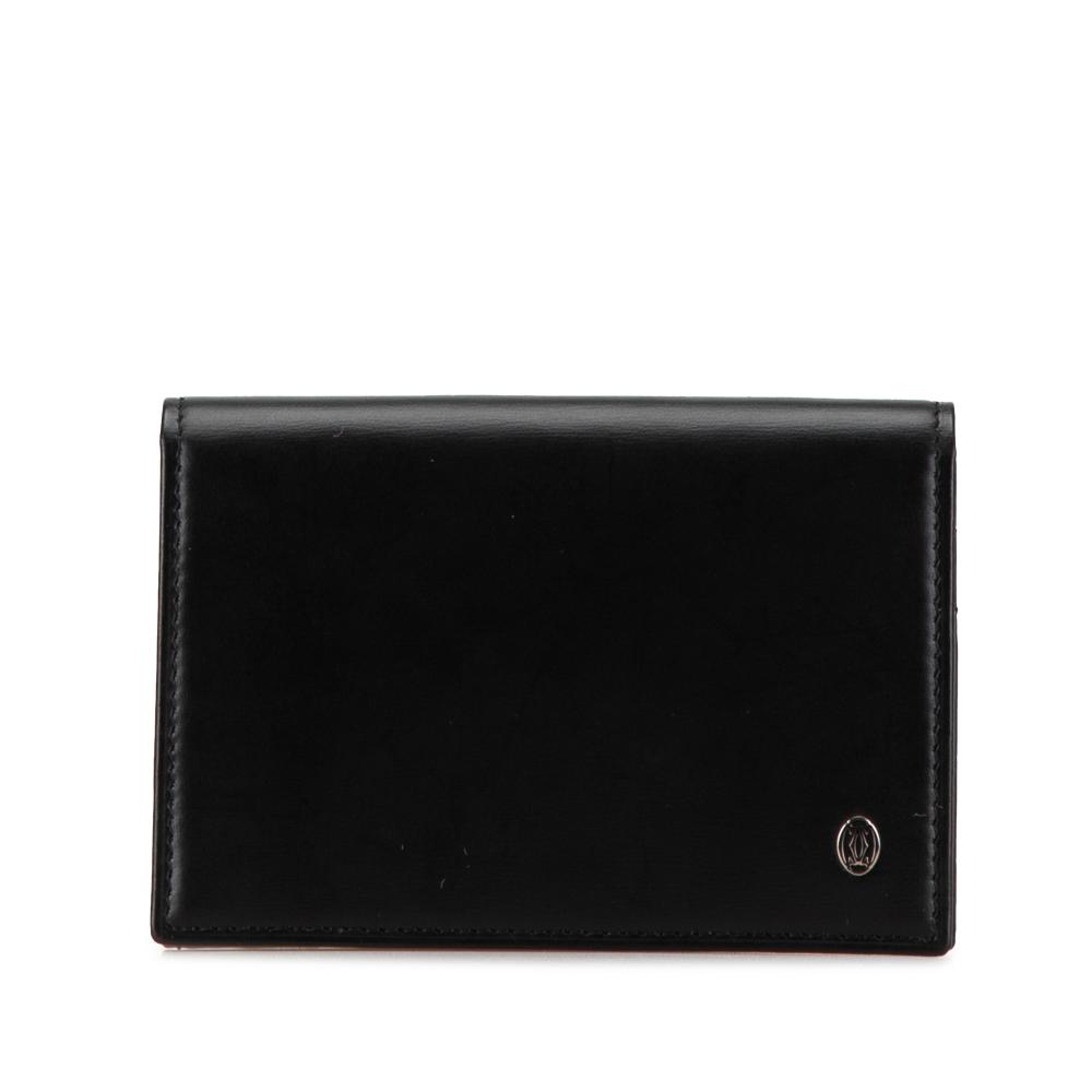 Cartier B Cartier Black Calf Leather Must De Cartier Bifold Card Holder Italy