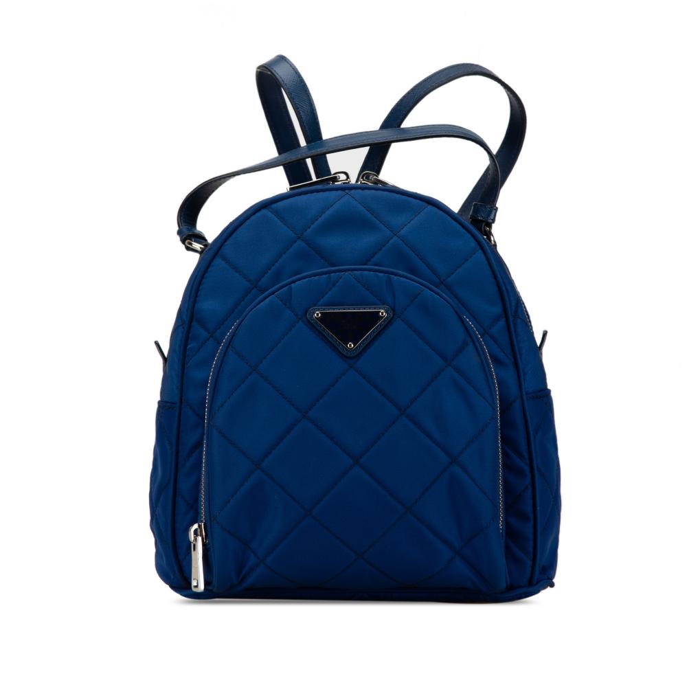 Prada AB Prada Blue Nylon Fabric Tessuto Impuntu Backpack China