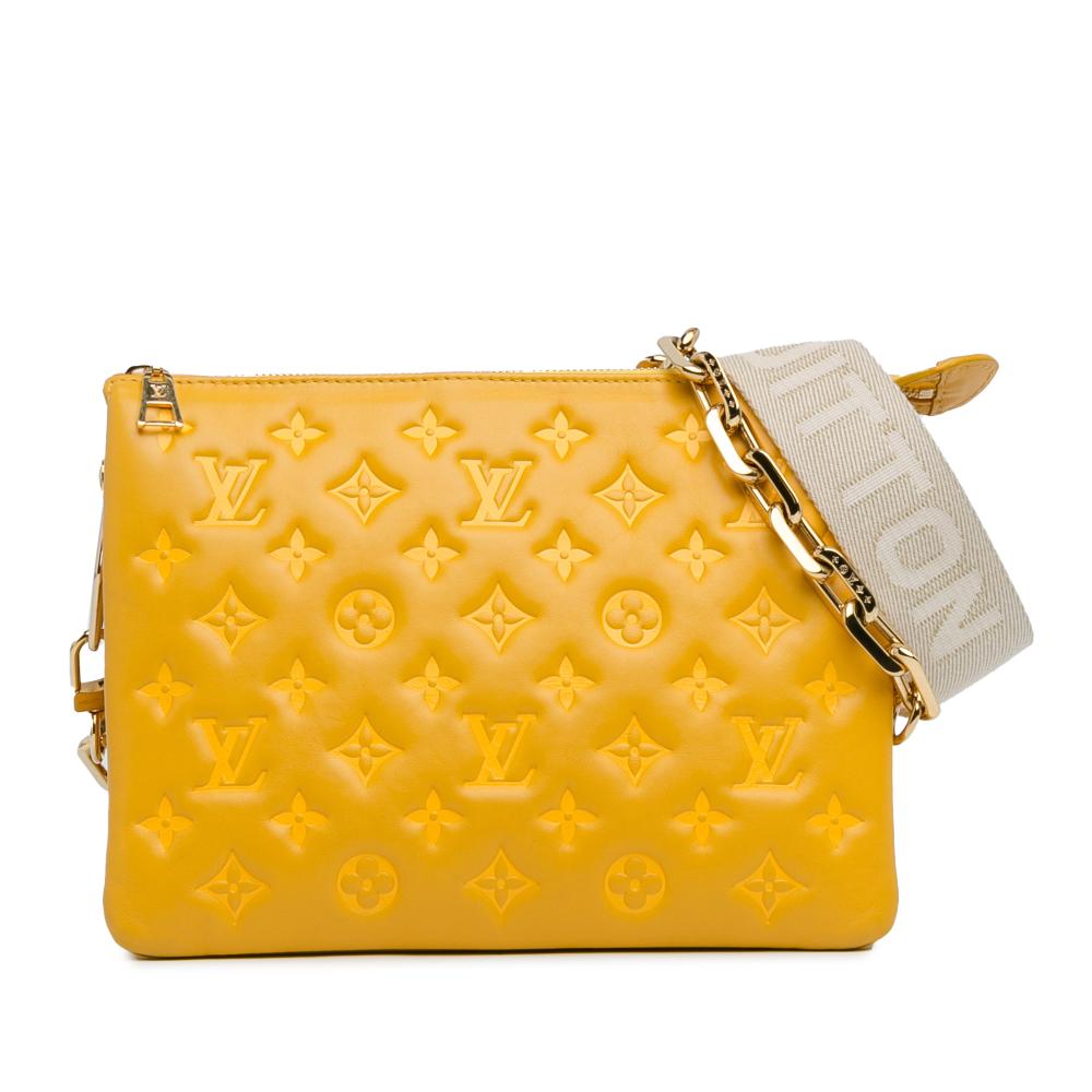 Louis Vuitton AB Louis Vuitton Yellow Calf Leather Monogram Coussin PM France