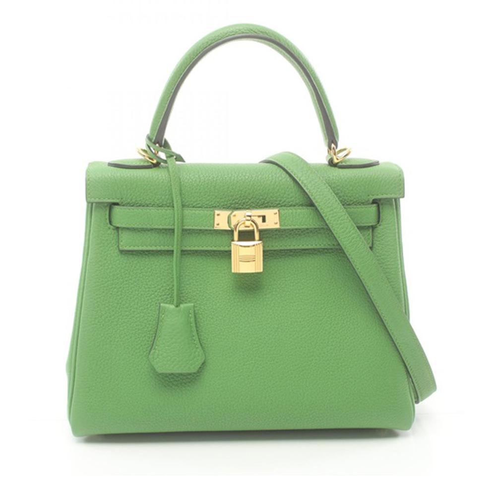 Hermès AB Hermès Green Calf Leather Togo Kelly Retourne 25 France