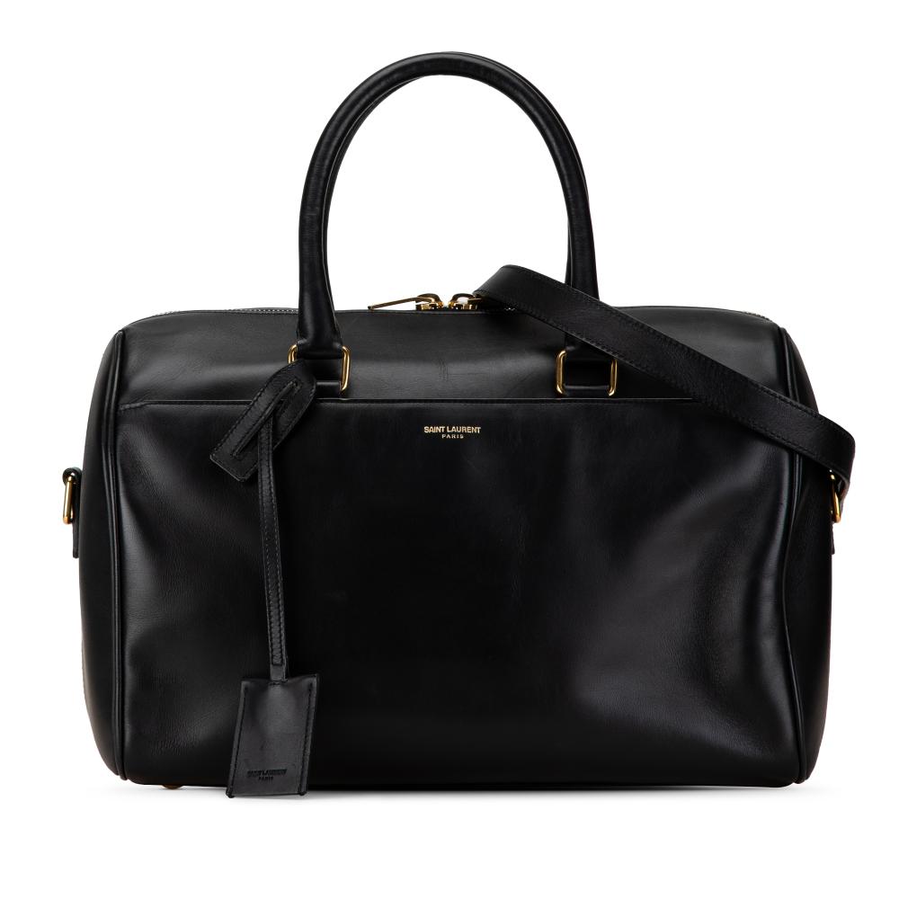 Saint Laurent B Saint Laurent Black Calf Leather Classic Duffle 6 Satchel Italy