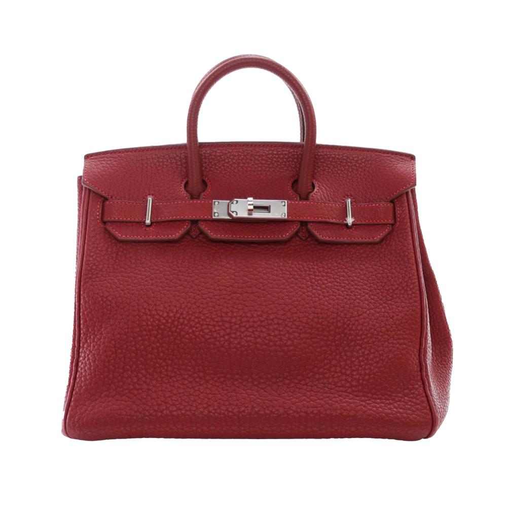 Hermès AB Hermès Red Dark Red Calf Leather Fjord HAC Birkin Retourne 28 France