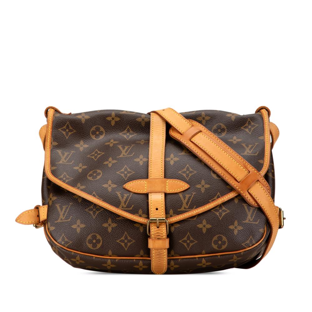 Louis Vuitton B Louis Vuitton Brown Monogram Canvas Canvas Monogram Saumur 30 France