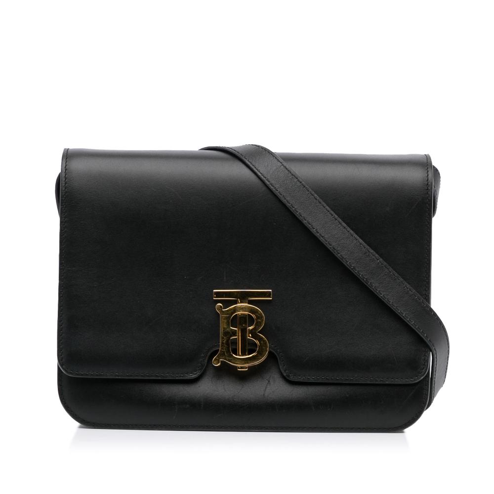 Burberry B Burberry Black Calf Leather TB Crossbody Italy