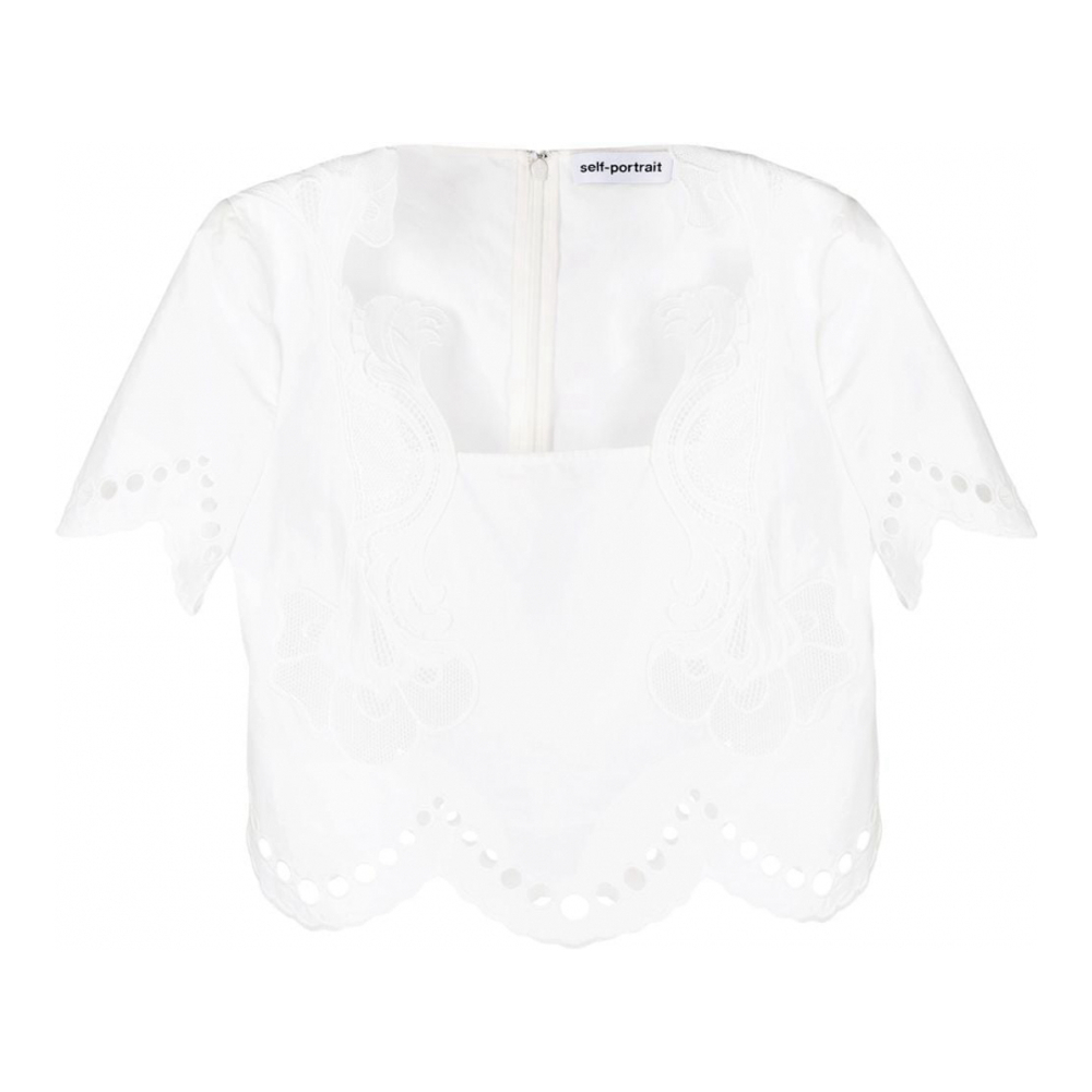 Self Portrait 'Broderie Anglaise' Kurzärmelige Bluse für Damen